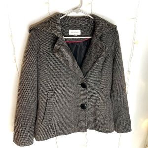 Lux English Countryside Style Grey Tweed Brest Jacket